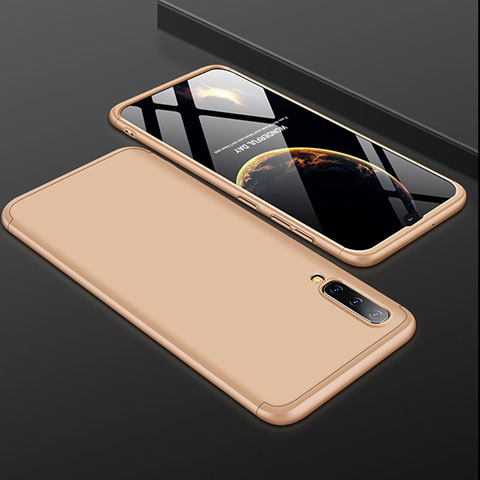 Samsung Galaxy A50用ハードケース プラスチック 質感もマット 前面と背面 360度 フルカバー サムスン ゴールド