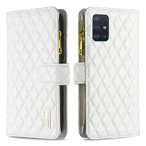 Samsung Galaxy A51 4G用手帳型 レザーケース スタンド カバー B12F サムスン ホワイト