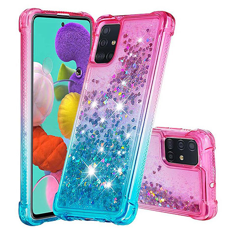 Samsung Galaxy A51 4G用シリコンケース ソフトタッチラバー ブリンブリン カバー S02 サムスン ピンク