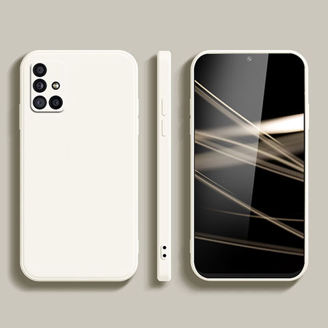 Samsung Galaxy A51 5G用360度 フルカバー極薄ソフトケース シリコンケース 耐衝撃 全面保護 バンパー S02 サムスン ホワイト