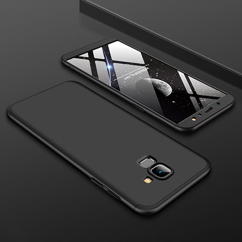 Samsung Galaxy A6 (2018) Dual SIM用ハードケース プラスチック 質感もマット 前面と背面 360度 フルカバー サムスン ブラック