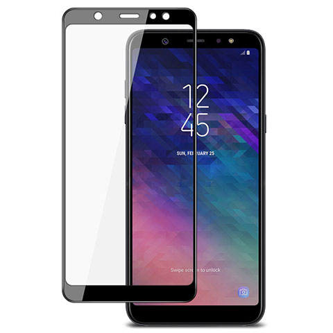Samsung Galaxy A6 Plus (2018)用強化ガラス フル液晶保護フィルム サムスン ブラック