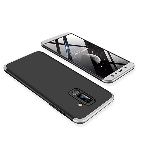 Samsung Galaxy A6 Plus用ハードケース プラスチック 質感もマット 前面と背面 360度 フルカバー サムスン シルバー