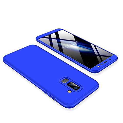 Samsung Galaxy A6 Plus用ハードケース プラスチック 質感もマット 前面と背面 360度 フルカバー サムスン ネイビー