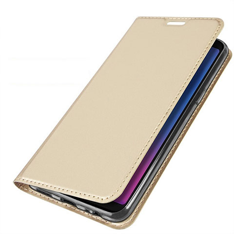 Samsung Galaxy A6s用手帳型 レザーケース スタンド カバー L01 サムスン ゴールド