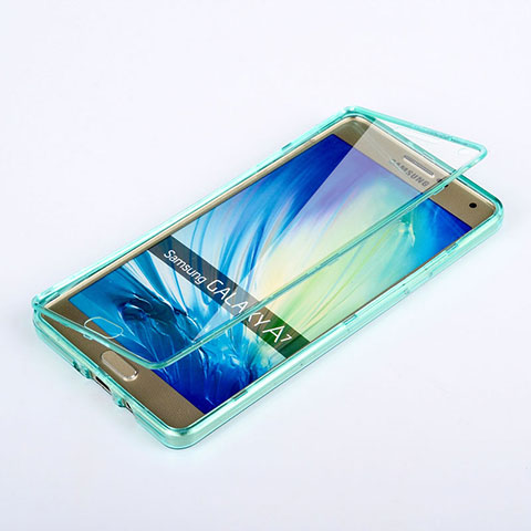 Samsung Galaxy A7 Duos SM-A700F A700FD用ソフトケース フルカバー クリア透明 サムスン ブルー