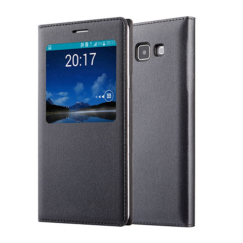 Samsung Galaxy A7 SM-A700用手帳型 レザーケース サムスン ブラック