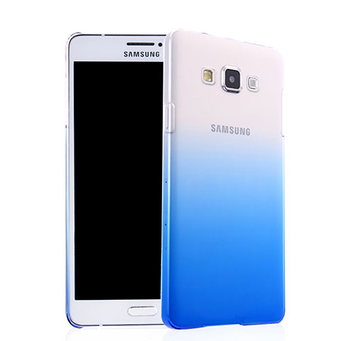 Samsung Galaxy A7 SM-A700用ハードケース グラデーション 勾配色 クリア透明 サムスン ネイビー