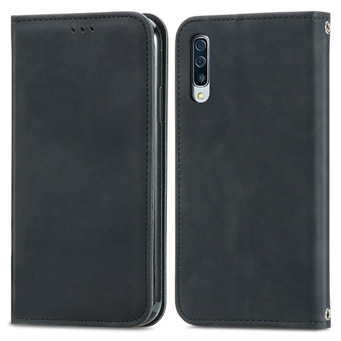Samsung Galaxy A70用手帳型 レザーケース スタンド カバー S04D サムスン ブラック