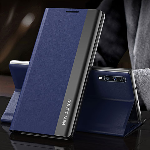 Samsung Galaxy A70用手帳型 レザーケース スタンド カバー QH3 サムスン ネイビー