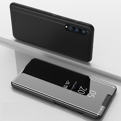 Samsung Galaxy A70用手帳型 レザーケース スタンド 鏡面 カバー ZL1 サムスン ブラック