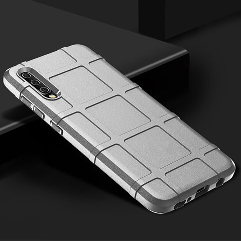Samsung Galaxy A70用360度 フルカバー極薄ソフトケース シリコンケース 耐衝撃 全面保護 バンパー S01 サムスン シルバー