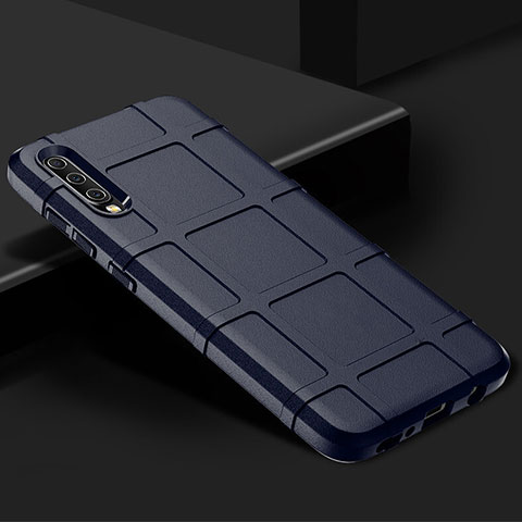 Samsung Galaxy A70用360度 フルカバー極薄ソフトケース シリコンケース 耐衝撃 全面保護 バンパー S01 サムスン ネイビー