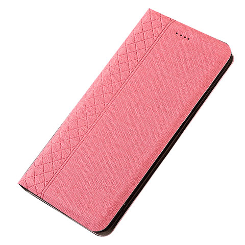 Samsung Galaxy A70用手帳型 布 スタンド H01 サムスン ピンク