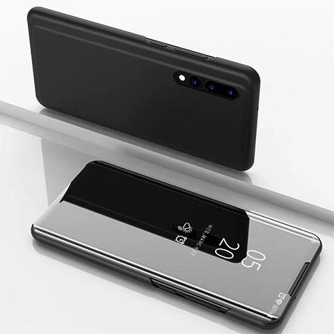 Samsung Galaxy A70S用手帳型 レザーケース スタンド 鏡面 カバー M01 サムスン ブラック