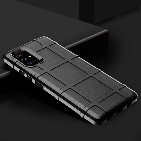 Samsung Galaxy A71 4G A715用360度 フルカバー極薄ソフトケース シリコンケース 耐衝撃 全面保護 バンパー S01 サムスン ブラック