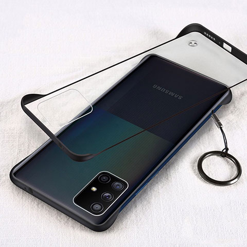 Samsung Galaxy A71 5G用ハードカバー クリスタル クリア透明 H01 サムスン ブラック