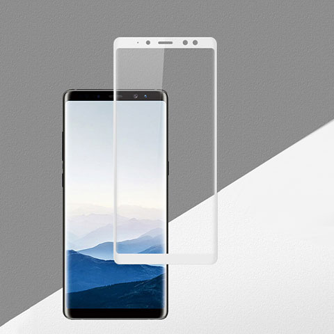 Samsung Galaxy A8 (2018) A530F用強化ガラス フル液晶保護フィルム F02 サムスン ホワイト