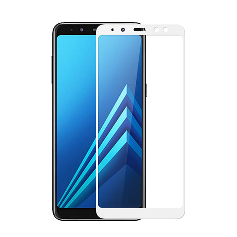 Samsung Galaxy A8 (2018) Duos A530F用強化ガラス フル液晶保護フィルム サムスン ホワイト