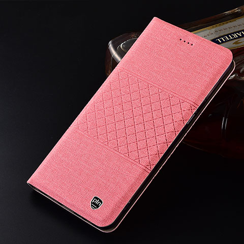 Samsung Galaxy A80用手帳型 布 スタンド H12P サムスン ピンク