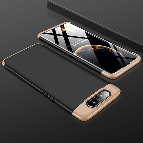 Samsung Galaxy A80用ハードケース プラスチック 質感もマット 前面と背面 360度 フルカバー サムスン ゴールド・ブラック
