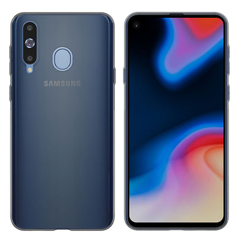 Samsung Galaxy A8s SM-G8870用極薄ソフトケース シリコンケース 耐衝撃 全面保護 クリア透明 T04 サムスン グレー