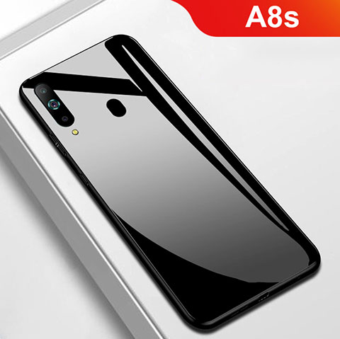 Samsung Galaxy A8s SM-G8870用ハイブリットバンパーケース プラスチック 鏡面 カバー M01 サムスン ブラック