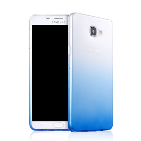 Samsung Galaxy A9 (2016) A9000用極薄ソフトケース グラデーション 勾配色 クリア透明 サムスン ネイビー