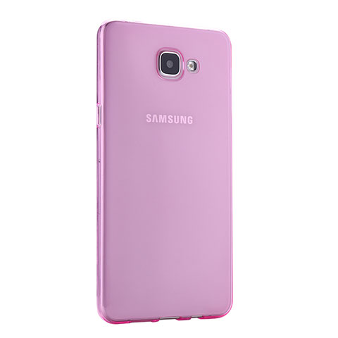 Samsung Galaxy A9 Pro (2016) SM-A9100用極薄ソフトケース シリコンケース 耐衝撃 全面保護 クリア透明 サムスン ピンク