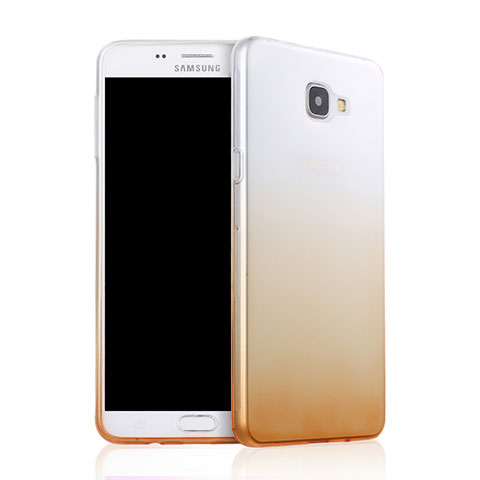 Samsung Galaxy A9 Pro (2016) SM-A9100用極薄ソフトケース グラデーション 勾配色 クリア透明 サムスン イエロー