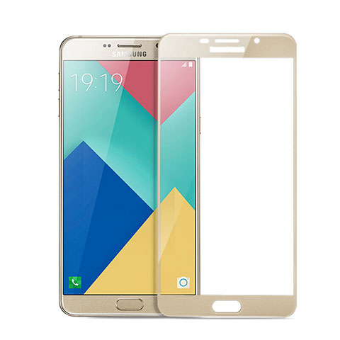 Samsung Galaxy A9 Pro (2016) SM-A9100用強化ガラス フル液晶保護フィルム サムスン ゴールド