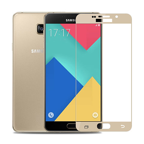 Samsung Galaxy A9 Pro (2016) SM-A9100用強化ガラス フル液晶保護フィルム F02 サムスン ゴールド