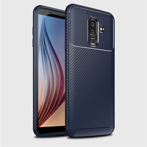 Samsung Galaxy A9 Star Lite用シリコンケース ソフトタッチラバー ツイル カバー サムスン ネイビー