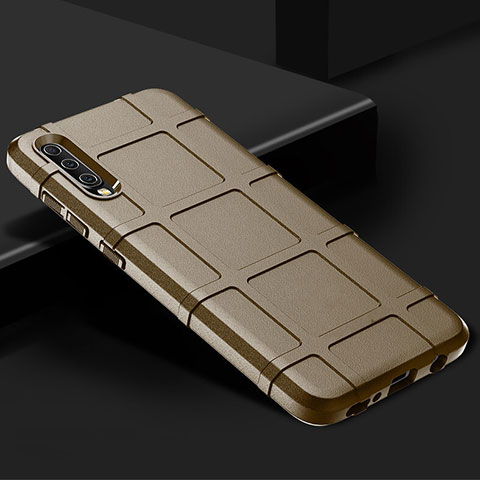 Samsung Galaxy A90 5G用360度 フルカバー極薄ソフトケース シリコンケース 耐衝撃 全面保護 バンパー S01 サムスン ゴールド