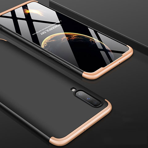 Samsung Galaxy A90 5G用ハードケース プラスチック 質感もマット 前面と背面 360度 フルカバー サムスン ゴールド・ブラック