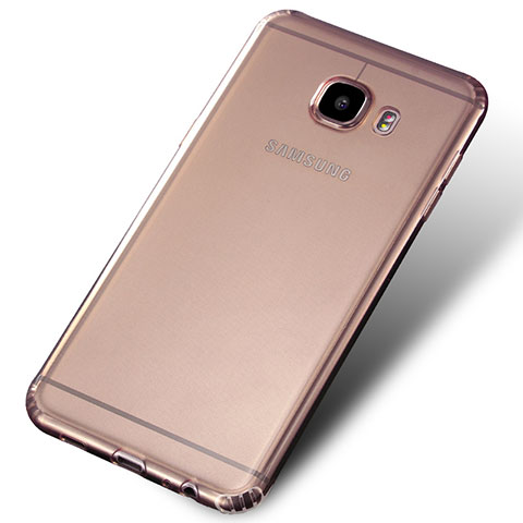 Samsung Galaxy C5 SM-C5000用極薄ソフトケース シリコンケース 耐衝撃 全面保護 クリア透明 Q02 サムスン クリア