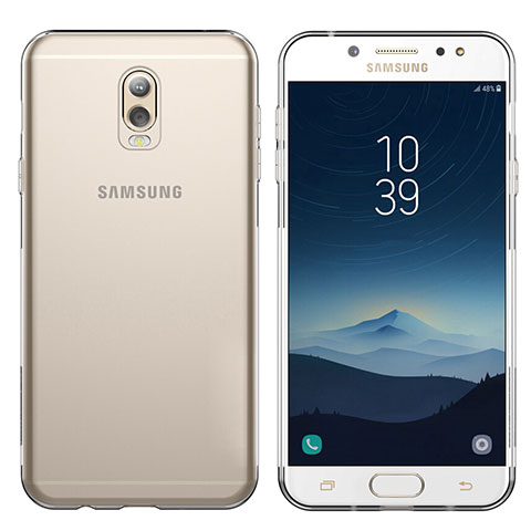 Samsung Galaxy C7 (2017)用極薄ソフトケース シリコンケース 耐衝撃 全面保護 クリア透明 T03 サムスン クリア