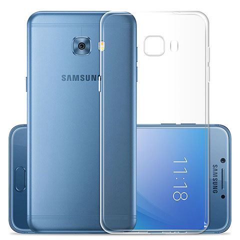Samsung Galaxy C7 Pro C7010用極薄ソフトケース シリコンケース 耐衝撃 全面保護 クリア透明 T02 サムスン クリア