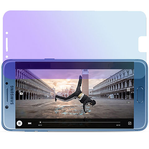 Samsung Galaxy C7 Pro C7010用アンチグレア ブルーライト 強化ガラス 液晶保護フィルム サムスン ネイビー