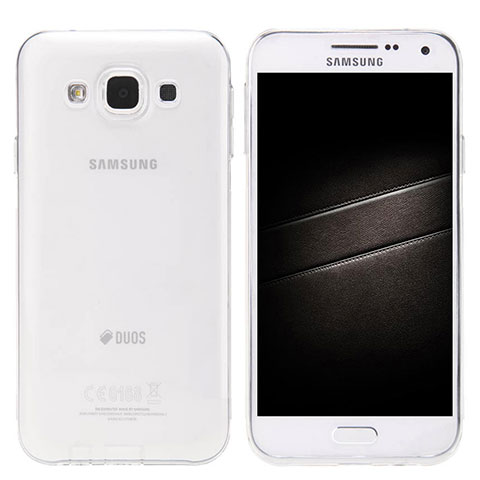 Samsung Galaxy E5 SM-E500F E500H用極薄ソフトケース シリコンケース 耐衝撃 全面保護 クリア透明 カバー サムスン クリア