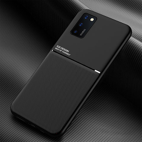Samsung Galaxy F02S SM-E025F用極薄ソフトケース シリコンケース 耐衝撃 全面保護 マグネット式 バンパー サムスン ブラック
