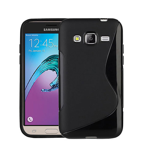 Samsung Galaxy J3 (2016) J320F J3109用ソフトケース S ライン サムスン ブラック