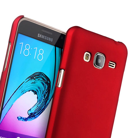 Samsung Galaxy J3用ハードケース プラスチック 質感もマット サムスン レッド