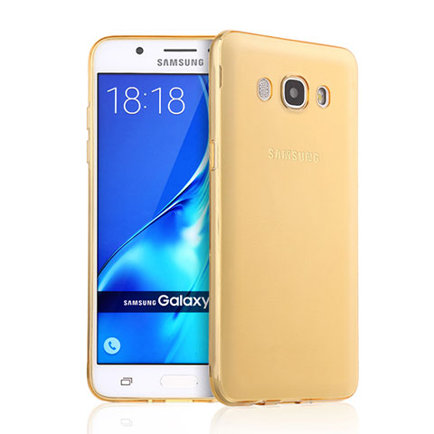 Samsung Galaxy J5 (2016) J510FN J5108用極薄ソフトケース シリコンケース 耐衝撃 全面保護 クリア透明 サムスン ゴールド