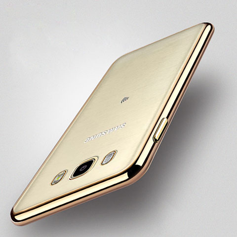 Samsung Galaxy J5 (2016) J510FN J5108用ハイブリットバンパーケース クリア透明 プラスチック サムスン ゴールド