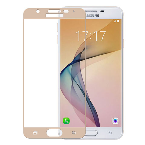 Samsung Galaxy J5 Prime G570F用強化ガラス フル液晶保護フィルム サムスン ゴールド