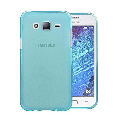 Samsung Galaxy J5 SM-J500F用極薄ソフトケース シリコンケース 耐衝撃 全面保護 クリア透明 サムスン ブルー