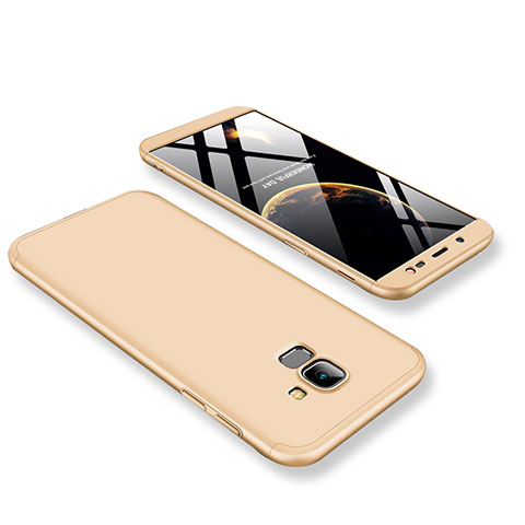 Samsung Galaxy J6 (2018) J600F用ハードケース プラスチック 質感もマット 前面と背面 360度 フルカバー サムスン ゴールド