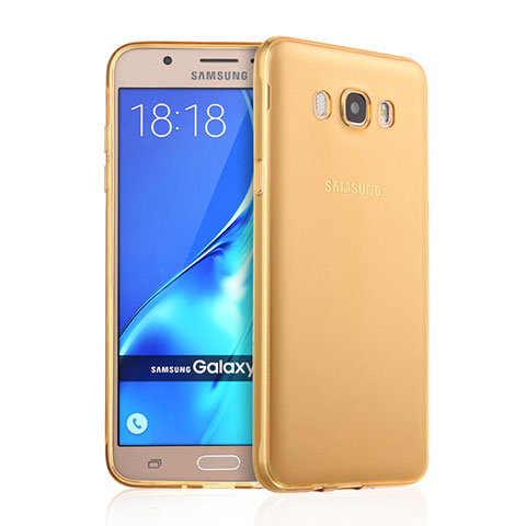 Samsung Galaxy J7 (2016) J710F J710FN用極薄ソフトケース シリコンケース 耐衝撃 全面保護 クリア透明 サムスン ゴールド