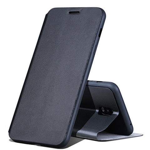 Samsung Galaxy J7 Plus用手帳型 レザーケース スタンド カバー サムスン ブラック